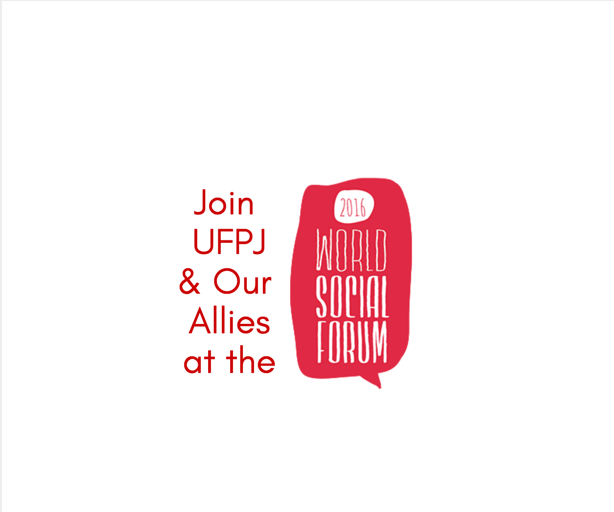 Join UFPJ Allies at the World Social Forum in Montreal Aug. 9-14