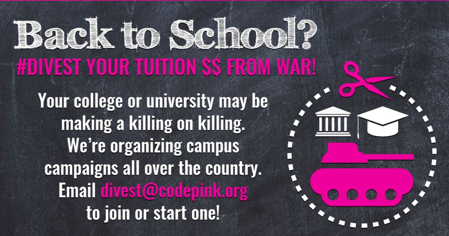 Divest Your Tuition Dollars from War