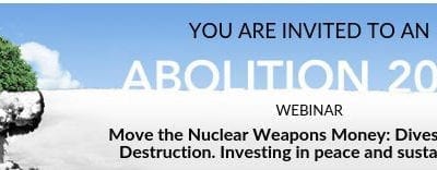 Invitation to Join International Webinar: Divesting from Destruction; Investing in Peace and Sustainability