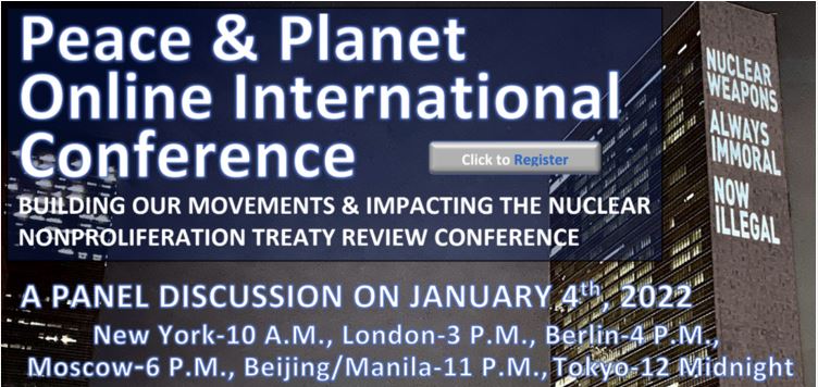 International Peace & Planet Online Conference Jan. 4, 2022